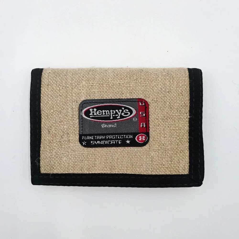 Hempy's Natural Hemp Tri-Fold Wallet USA Planetary Protection Syndicate VTG 90s
